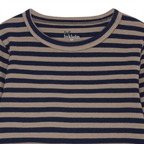 BIRKHOLM Stribet Rib Bluse Kashmir Brun & Navy Blå